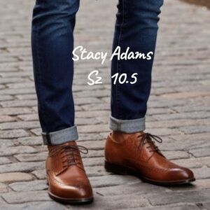Stacy Adams Men's Tan Leather Wingtip Oxfords